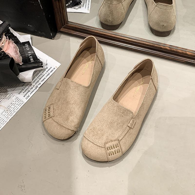 

женские туфли на толстой подошве, нежные туфли-лодочки на плоской подошве, весенне-летние новые модели с юбками, туфли Doudou 40 хаки