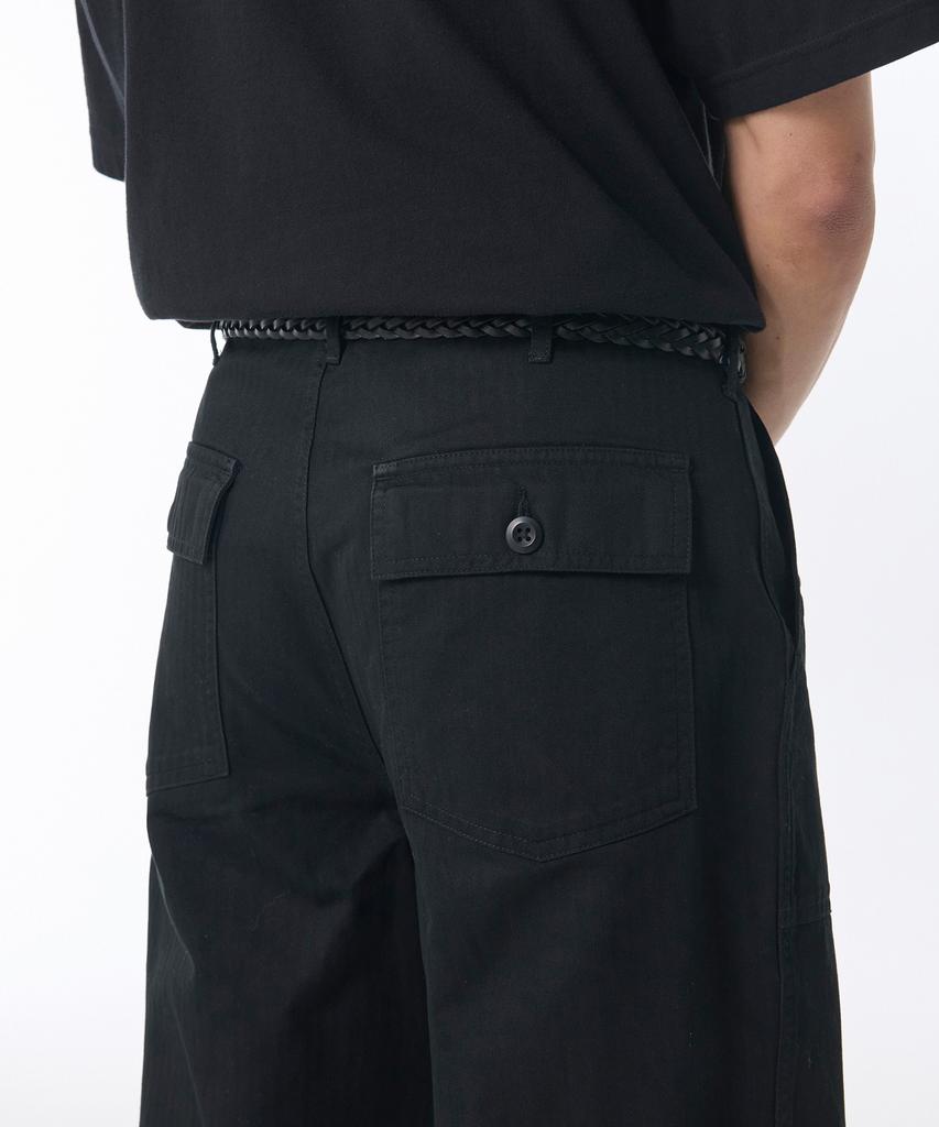 MUSINSA STANDARD Cotton Herringbone Replica Fatigue Pants [Black]