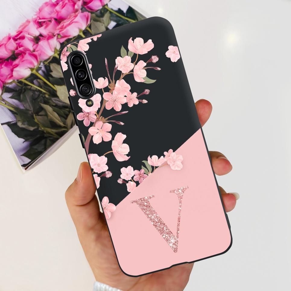 For Galaxy A90 5G Samsung Case 26 Letters Nickname Painting Shockproof Silicone TPU Back Cover for Samsung A90 A 90 Soft Bumper