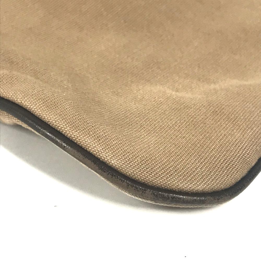 HERMES Edit 42 Tote Bag Business Bag Hand Bag Leather/Canvas Beige/Dark brown