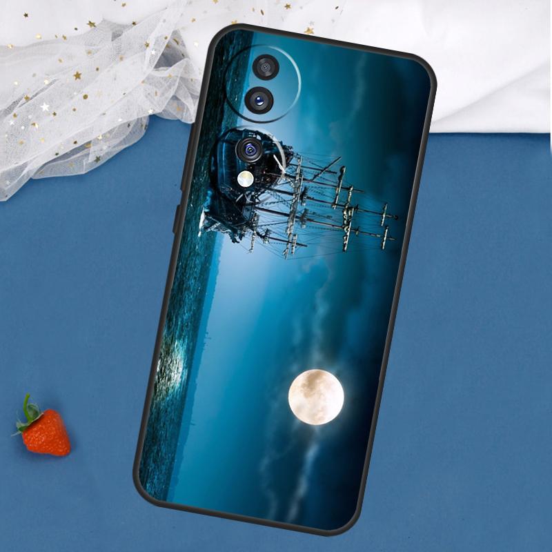 Old Ship in Sea Moon Night Case For Honor Magic 7 5 6 Lite 8 Pro 200 400 50 70 90 X8c X8b X9a X9b X9c X9d Win RT Cover