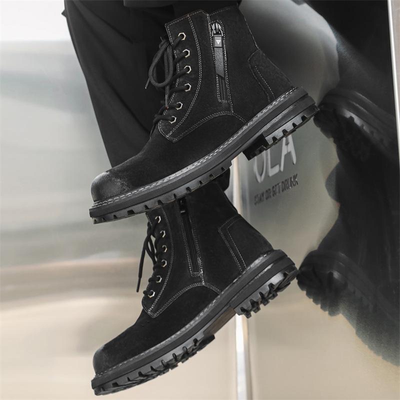 Martin boots men's 2025 new side zipper seven-hole super fire ins high street Korean version trendy handsome short boots 666-R