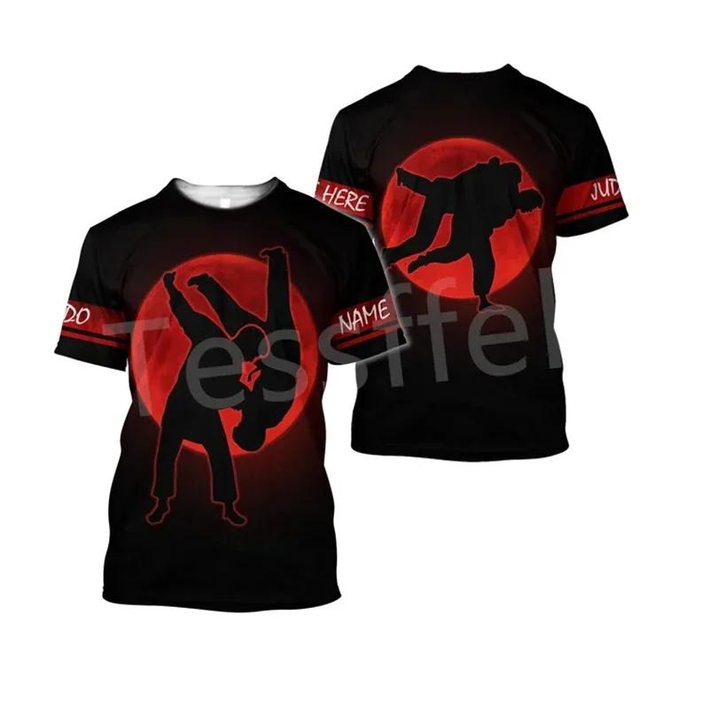 Fashionable Fun  Judo Pictures For Men's T-Shirts Trend Digital Printing Casual Round Neck Short Sleeved Tops