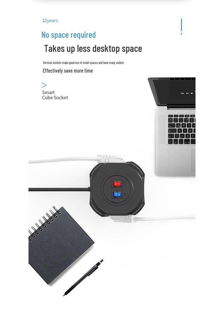 European Standard Power Strip: 3-Layer, 12 Sockets, USB, Extension Cord, Multi-Hole Plug Board