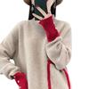 Versatile High-Neck Wool Sweater: Korean Style Cashmere Feel for Fashionable Women