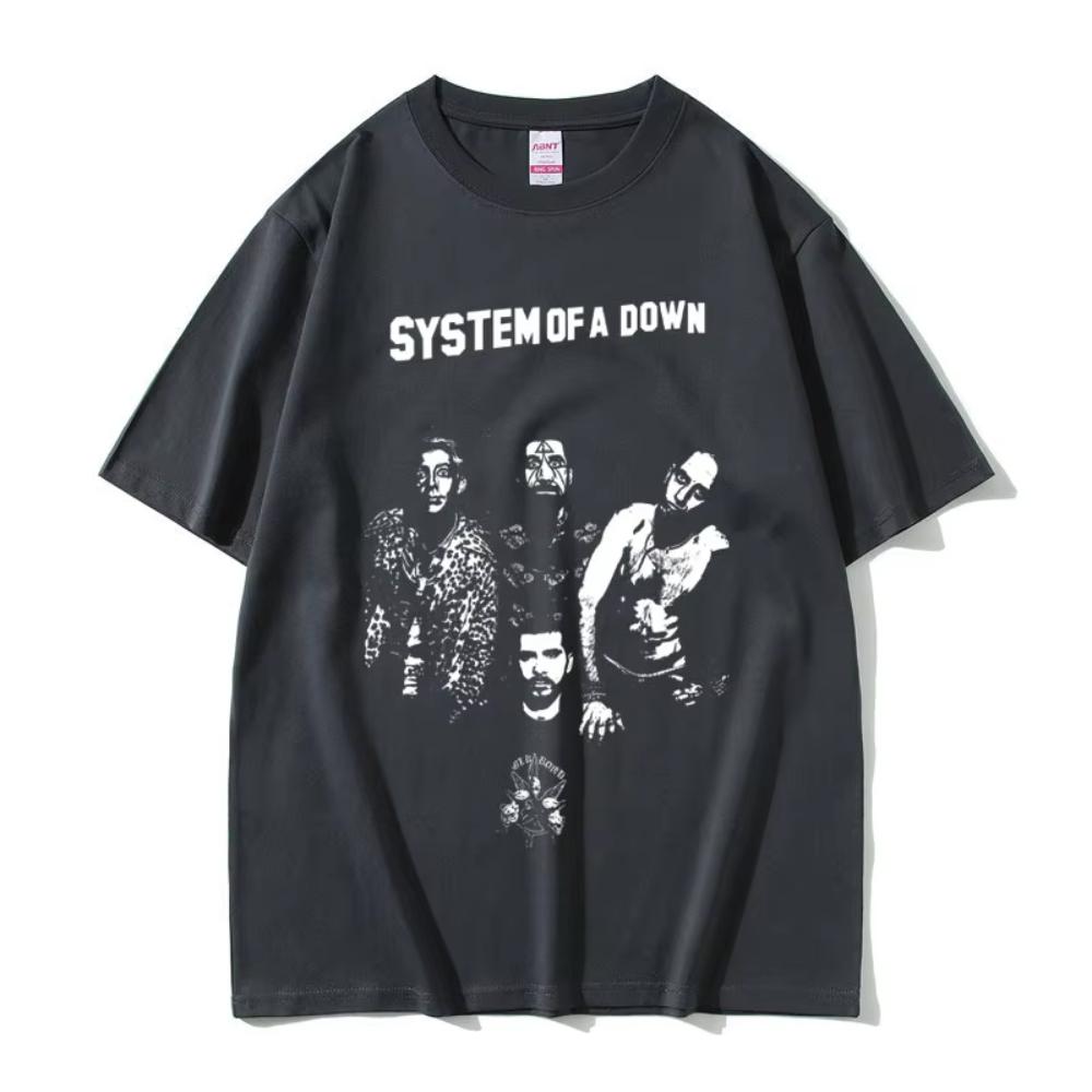 Alternative Metal Rock Band System of A Down Graphic T-shirt Men's Women Clothing Casual Vintage Oversized Short Sleeve T Shirts