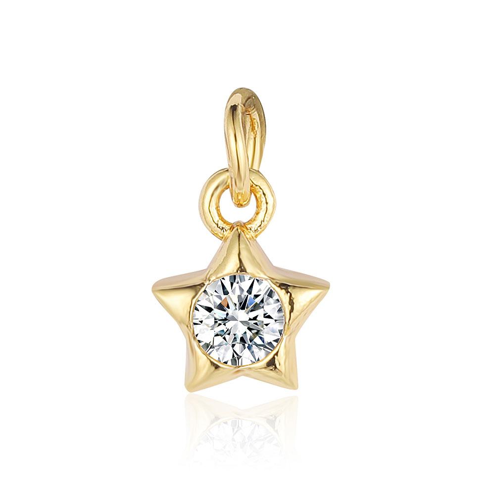 3pcs/Lot Crescent Moon Copper Zircon DIY Jewelry Pendant Octagonal Star Heart Butterfly CZ Charms Necklace Making