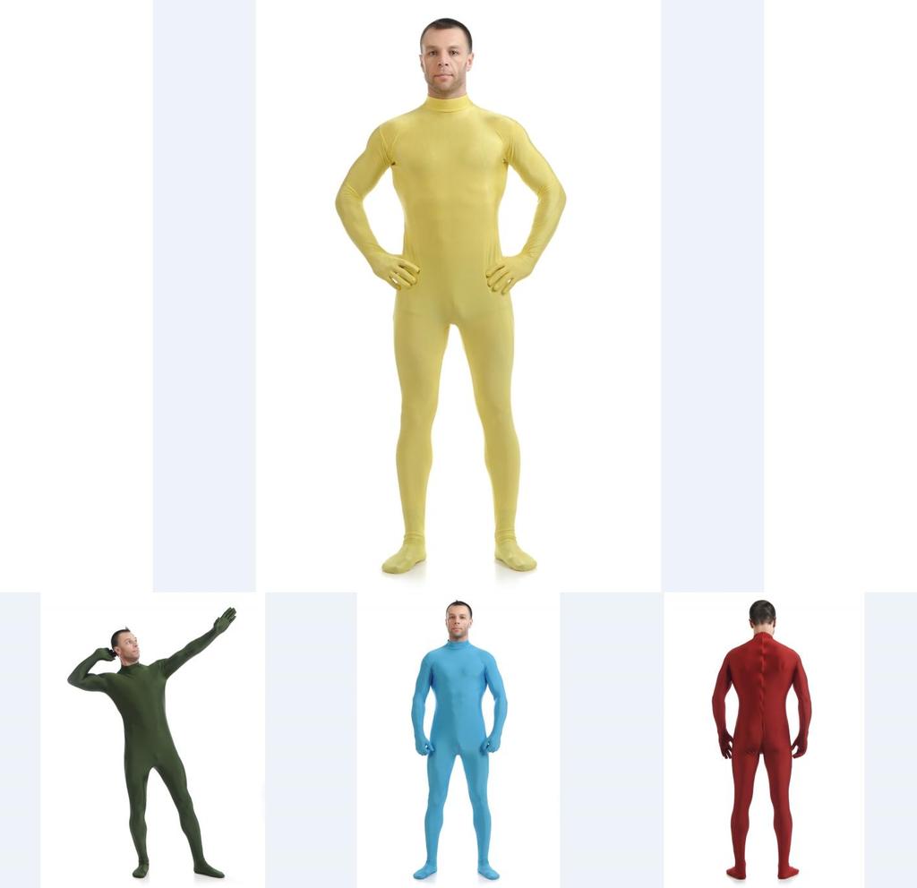 Luxurious Lycra Spandex Party Costume Bodysuit Catsuit Unitard No Hood Hands