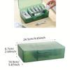 Portable Desktop Organizer Box with Compartments for Cables, Chargers, Batteries,Nail Art,Hair & Cosmetic Storage, Plastic Case.