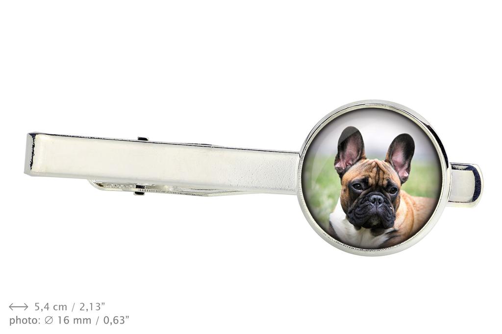 French Bulldog, Frenchie - tie clip in a box, stylish tie, personalized jewelry from the Art-Dog brand