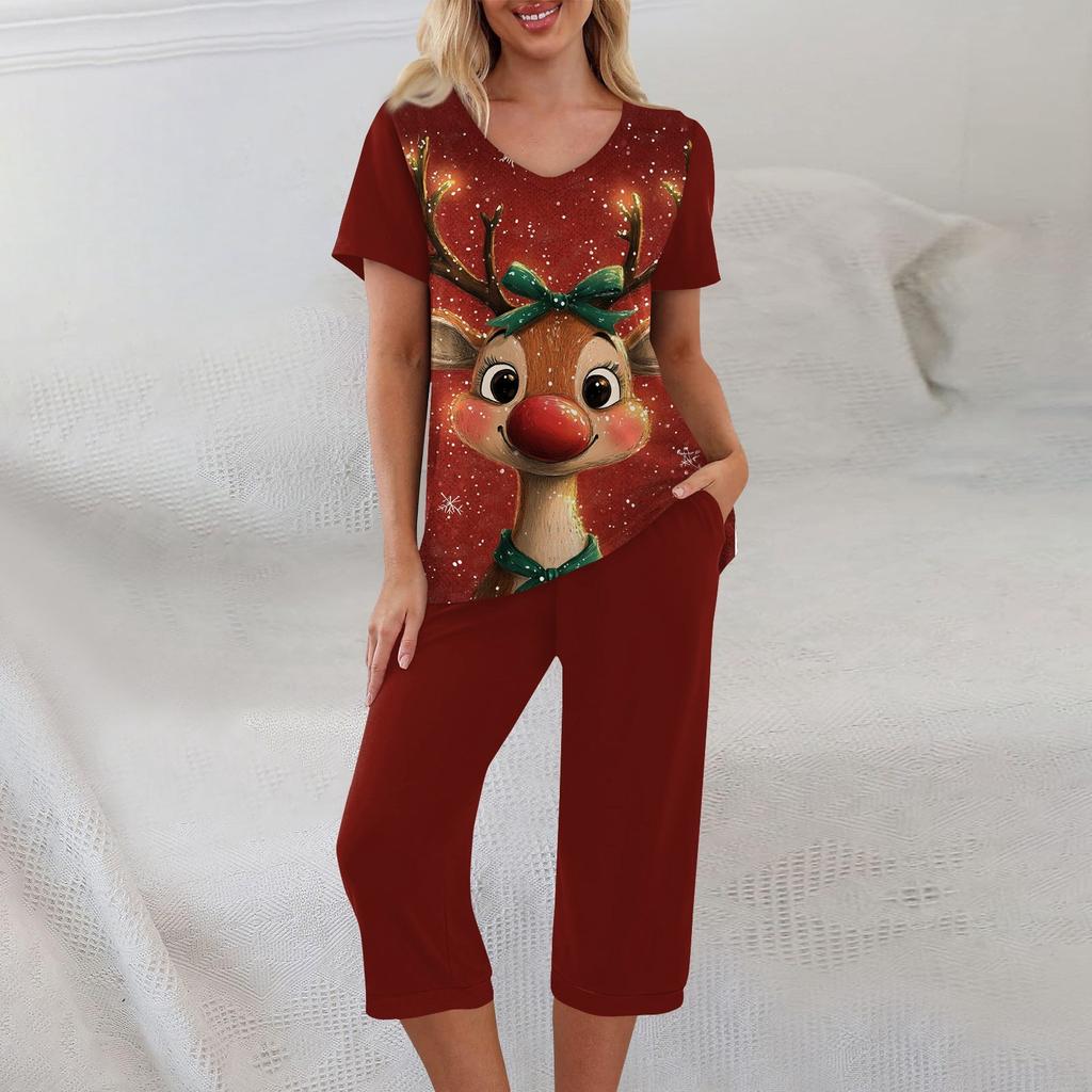 2 Piece Sets For Women Summer Short Sleeve Top And Pants With Pockets Workout Soft Sets