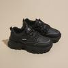 ins Korean version leather low-top dad shoes girl 2025 autumn new breathable student sports heightened leisure 8821