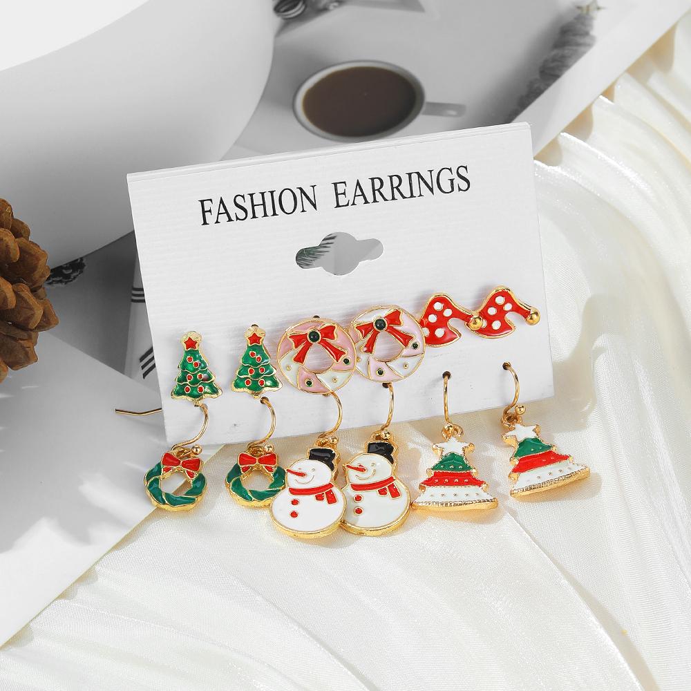 2022 nova moda menina natal doces brincos santa brinco pingente conjunto menina estudante elk brincos elegante natal brinco conjunto