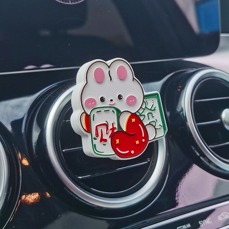 

Happy Year of the Rabbit Car Perfume Aromatherapy New Year s Day Decoration Fragrance Diffuser Stone Rabbit 2 - Rabbit Hug for Prosperity