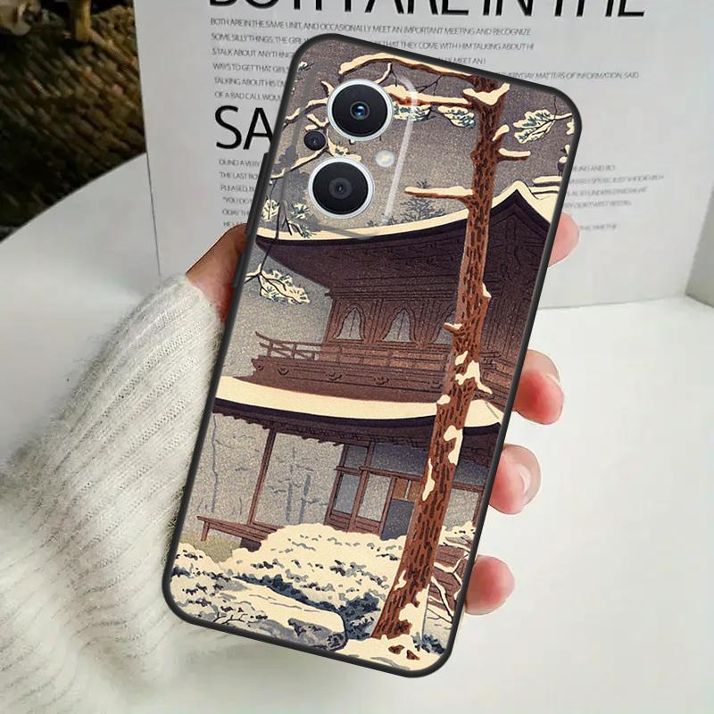 Ukiyo-e Japanese Style Art Case For OPPO Reno 11F 10 Pro 4 5 6 7 8 Lite 4Z 5Z 8T OPPO Find X6 X5 Pro X2 X3 Neo Cover