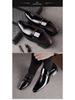 Men's Plus Size Crocodile Pattern Patent Leather Business Slip-On Shoes, Pointed Toe, Shiny Finish