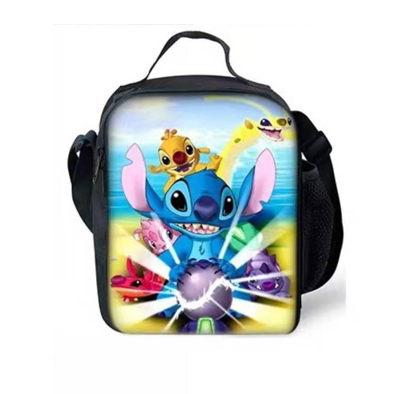 Stitch Lunch Bag With Polyester Material For School Daily Use And Lightweight Carrying