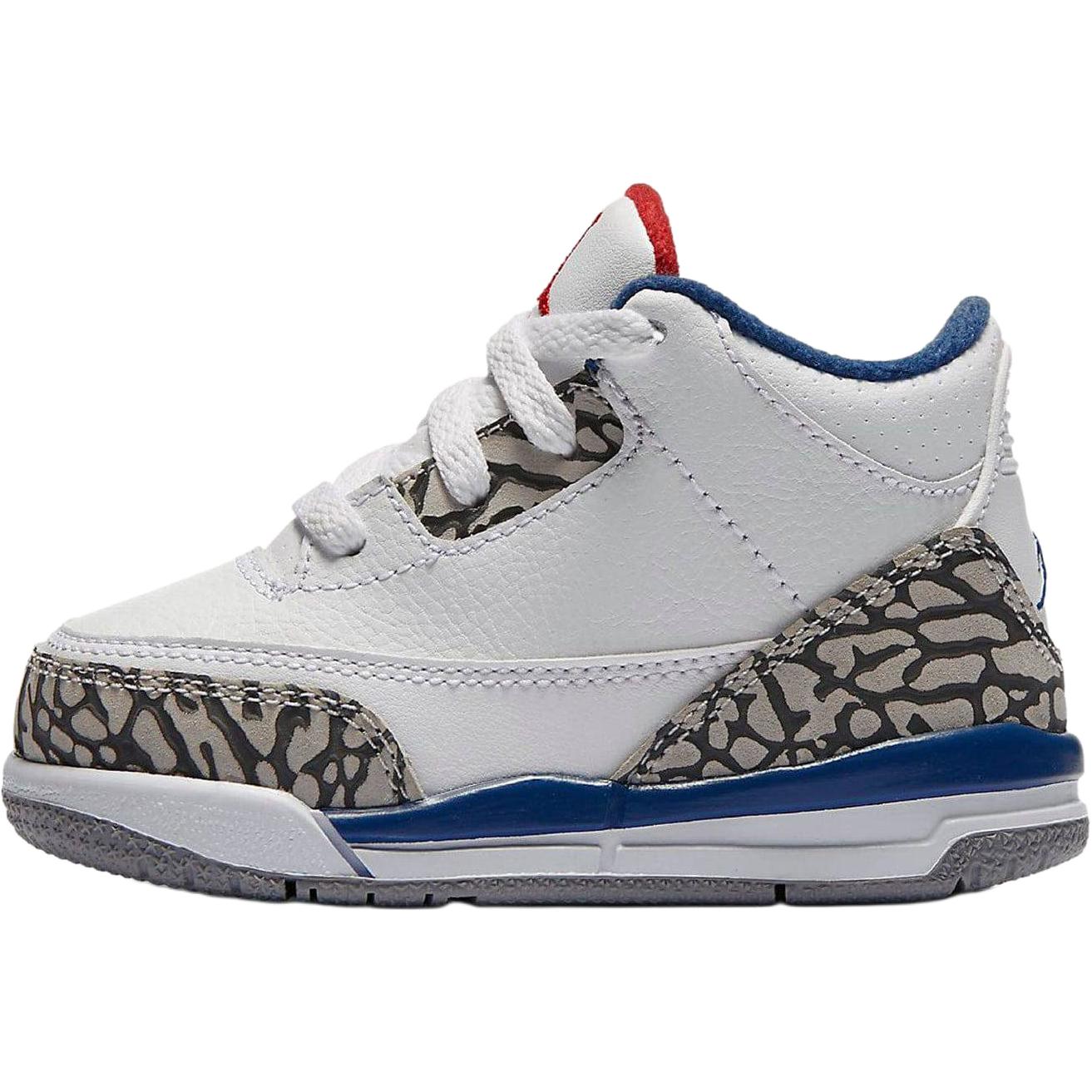 

Jordan Air Jordan 3 Slip Resistant Abrasion Resistant High top Toddler Shoes White Blue Infant And Toddler 832033-106 27