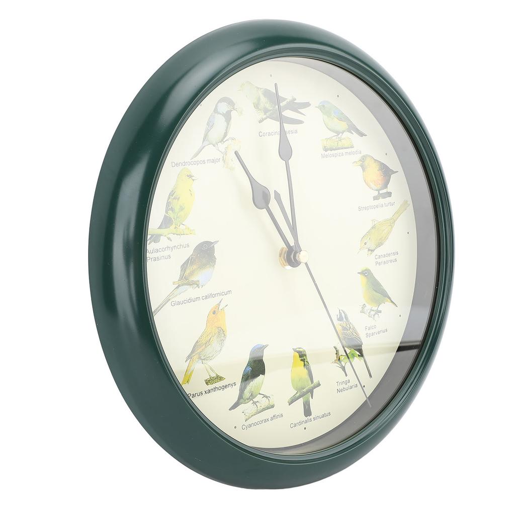 10 Inch Wall Clock Multipurpose Cuckoo Round Silent Punctual Bird Calls Christmas Music Indoor Wall Clocks for Living Room