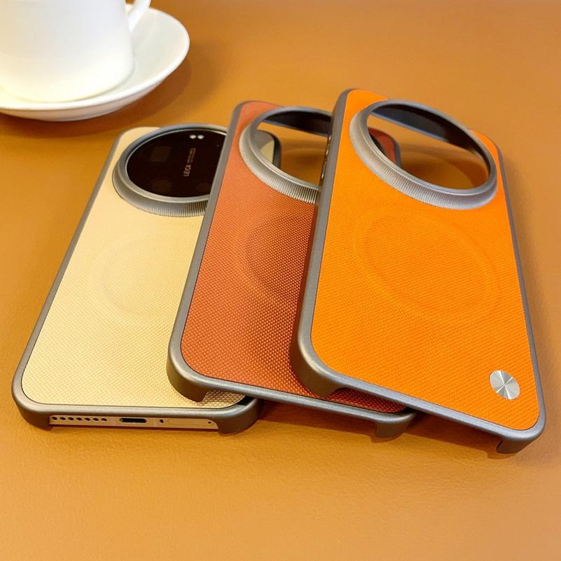 Luxury Textured Leather Case For Xiaomi 17 Ultra Mi 17 Pro Max Mi 15 Ultra 15s pro 14 13 ultra Magnetic Ring Protective Cover