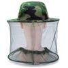 Camouflage Fishing Cap with Insect Protection and Wide Brim