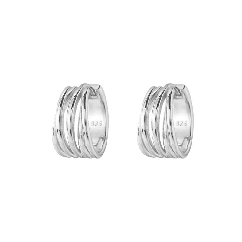 Asymmetrical Layered Line Stud Earrings Women Minimalist Modern Cool Chic Sterling 2025 925 Sterling Silver