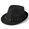 Hat Women's Summer Fashion British Top Hat Breathable Sun Hat Rivet Jazz Hat Men's Trend Straw Top Hat
