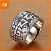 BF CLUB 925 Sterling Rings for Women Simple Geometric Handmade Irregular Retro Big Wide Ring Allergy For Birthday Gift
