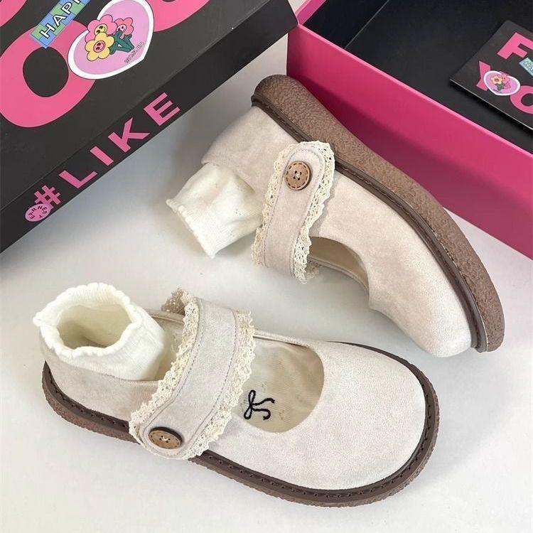 Soft Sole Comfortable Mary Jane Shoes Women's Spring 2025 New Retro Fashion Versatile Velcro Light Mouth Single Shoes