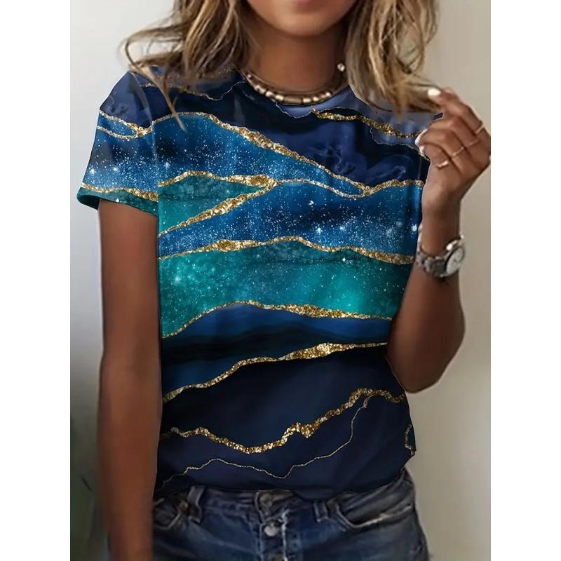 3D Printed Cat Bubble T Shirt For Women Colorful Gradient Graphic Short Sleeves Summer Street O-Neck Tees Tops Loose T-Shirts S