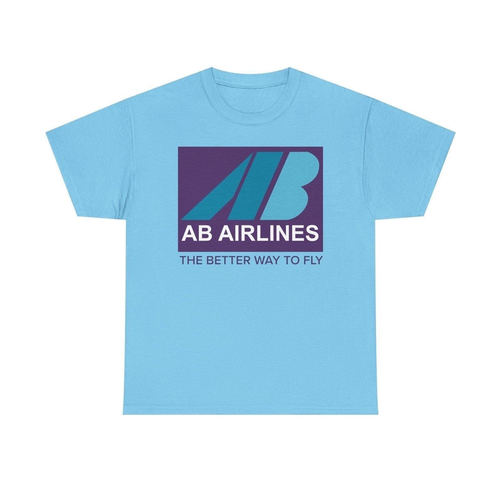New AB Airlines The Better Way to Fly Vintage Airline Logo Aviation T-shirt S