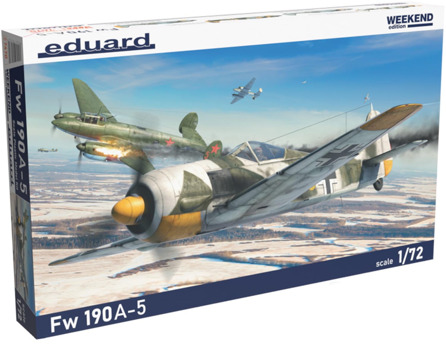 Пластиковая модель самолета Fw 190A-5 ВВС Германии, масштаб 1/72, серия Weekend Edition, EDU7470.