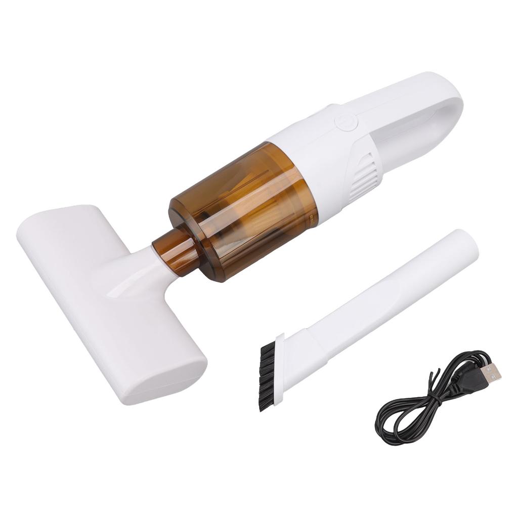 Cordless Handheld Vacuum Cleaner Dust Mite Remover USB Rechargeable for Car and Home Pet Hair White