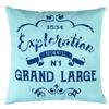 Coussin - Grand Large - 40 X 40 Cm - Coton - Polyester - Bleu Beige Blanc