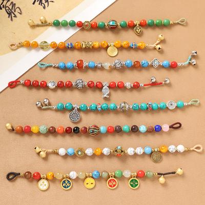 Chinese-style Ethnic Style Vintage Bracelet, Necklace, Men's or Women's String, Natural Stone Woven Bracelet