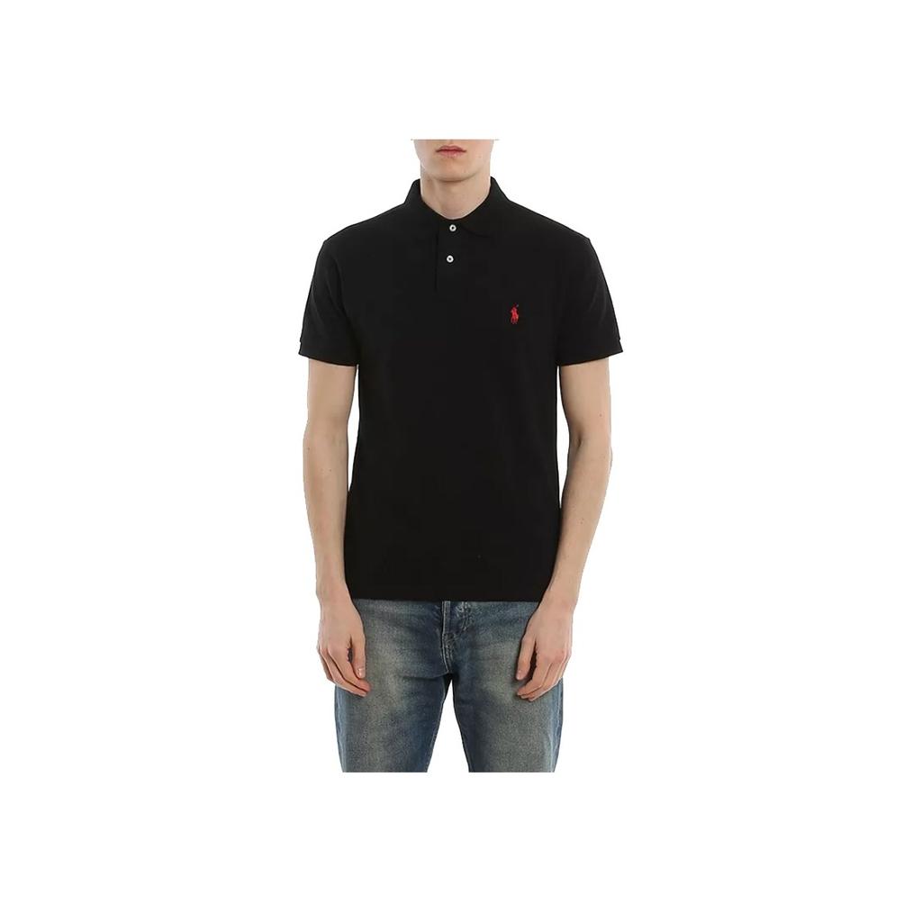 Polo Ralph Lauren Solid Color Logo Embroidered Casual Short Sleeve Polo Shirt Men Tops Black 710707434004
