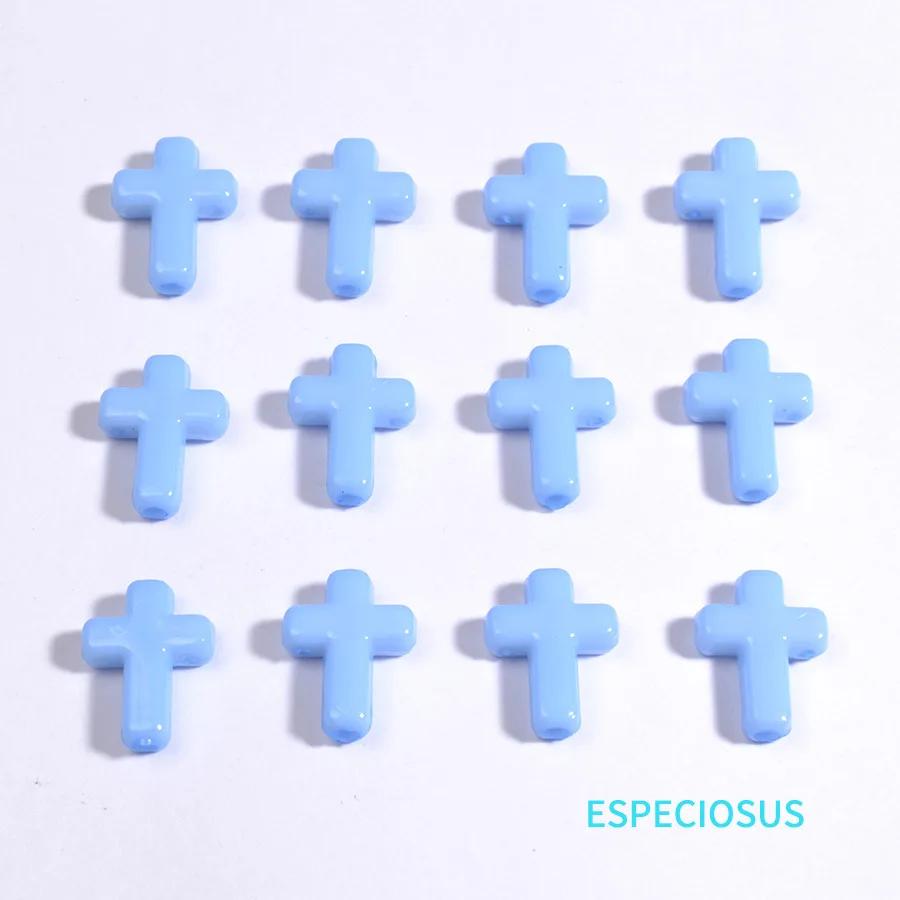 Z17 100pcs New Cartoon Cross Acrylic Bead Fresh Charms Minimalist Bracelet Spacer Accssories Material DIY Jewelry Gift Trend