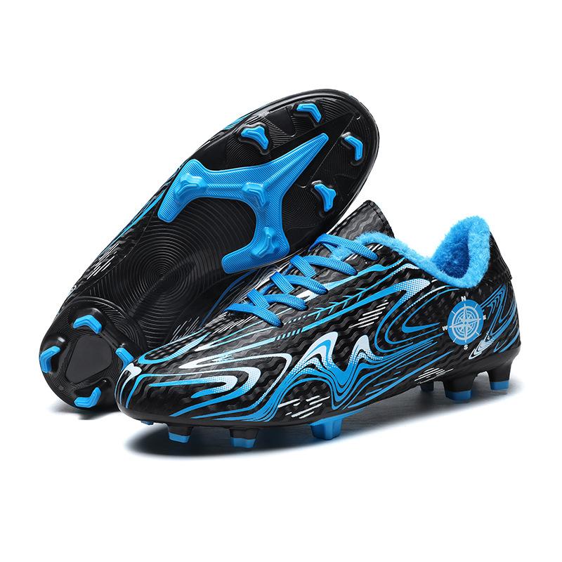 Autumn And Winter Velvet New Long Nails Broken Nails Football Shoes To Keep Warm Youth Game Training Professional Football Shoes