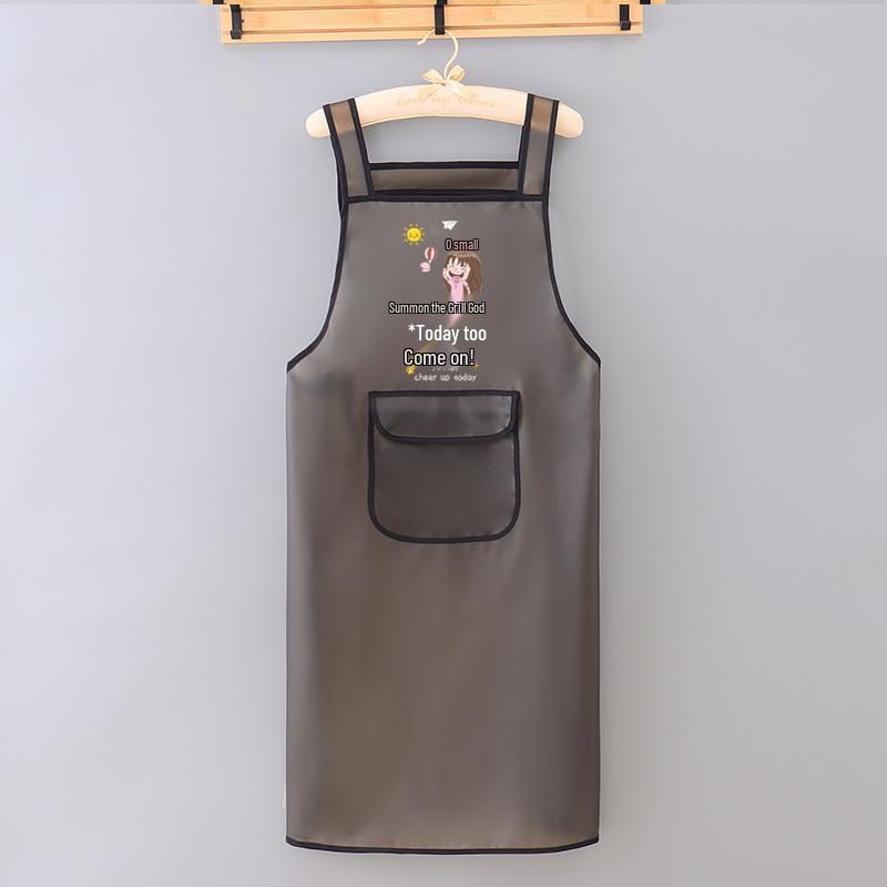 New Transparent TPU Apron: Waterproof, Oil-Resistant, Dirt-Resistant Cartoon Protective Waist Cover.
