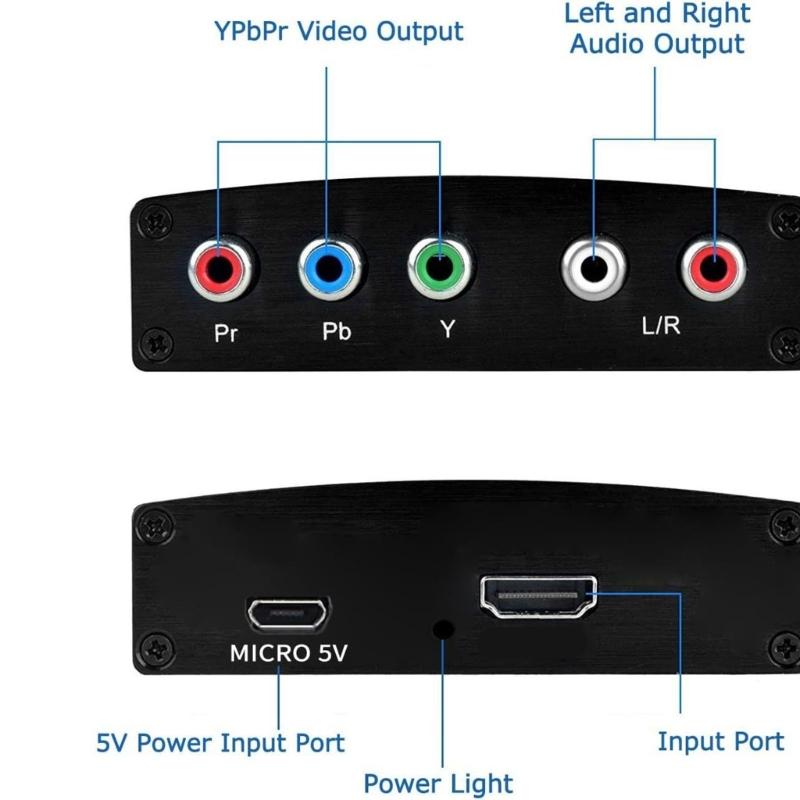 HDTV To Component Converter HDTV To 1080P YPbPr 5RCA R/L Video Sound Adapter Video Converter Support for HDTV Projector