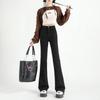 Korean Version of Micro-pull Jeans Women's Spring New Elastic High-waisted Thin Small Flared Pants Micro-pull Pants