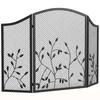 OMCOM Fireplace Screen, 3-Piece Foldable Fireplace Guard 122 X 75 Cm
