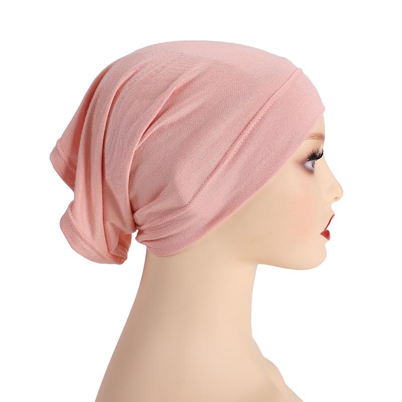 Soft Modal Inner Hijab Cap Muslim Stretch Turban Cap Islamic Underscarf Bonnet Hat Female Headband Tube Cap Turbante