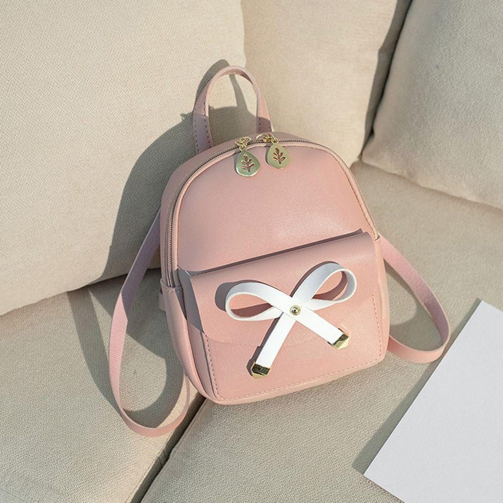 

Милый ручной мини-рюкзак с бантом и полым узором в виде листьев, на плечо, из искусственной кожи, школьные сумки для женщин