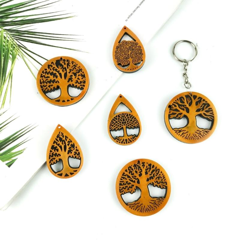 Shiny Glossy Tree Life Ornament Silicone Epoxy Resin Mold DIY Keychain Pendant Jewelry for Valentine Gift Crafts