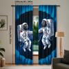 2pcs Astronaut Space Adventure Curtains   Contemporary Style   Rod Pocket   Semi-Sheer   All-Season   Machine Washable   Woven Polyest