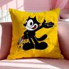 Cartoon F-Felix The Cat Cushion Cover Breathable Linen Pillowcase Summer Odorless Eco-Friendly Invisible Zipper Washable