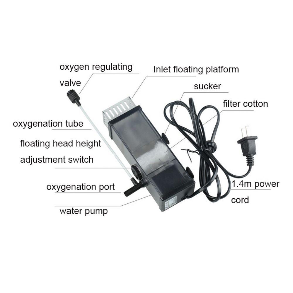 3/5W Oil Remover Water Pump Silent Plastic Fish Tank Filter Adjustable with Degreasing Membrane Aquarium Oil Film Processor