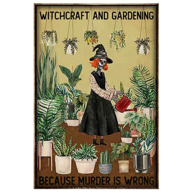 Gardening Because Murder is Wrong Vintage Metal Tin Signs Wall Decor for Home Garden Bars Cafe Clubs Retro Posters Plaque