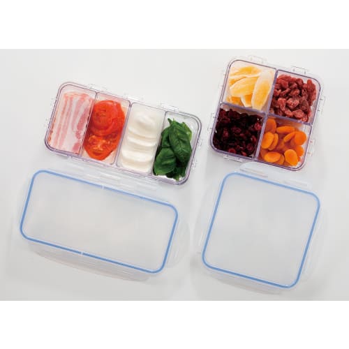 LOCK&LOCK Screw-Free Container, Square, with Divider (1.8L) LBF858C